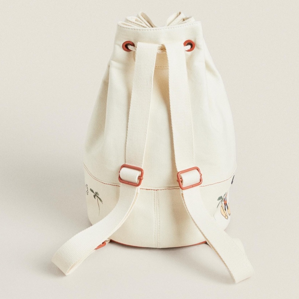 Zara Home x Disney Canvas Drawstring Bucket Bag with Disney Hula Characters - Picture 12 of 14